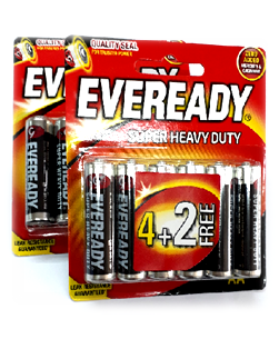 Eveready 1215 BP6; Pin AA 1.5v Eveready 1215 BP6 Heavy Duty (Vỉ 6viên)